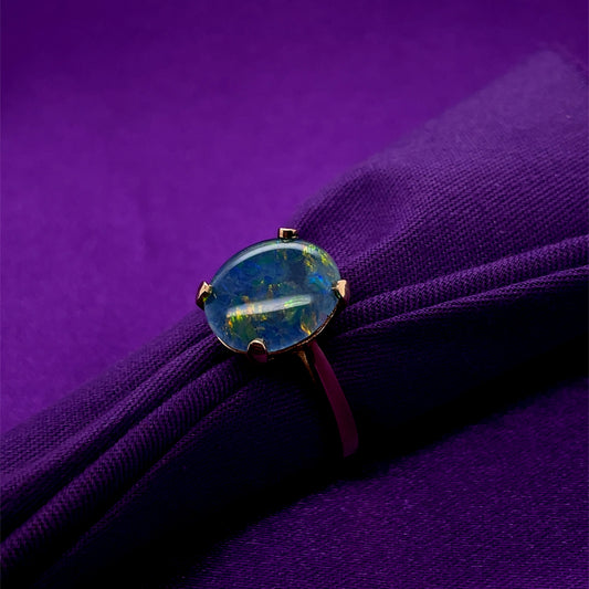 9ct Gold Opal Triplet Ring GRL75