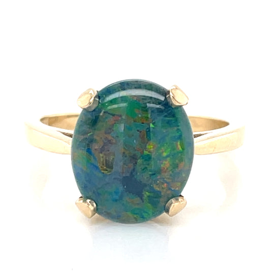 9ct Gold Opal Triplet Ring GRL75