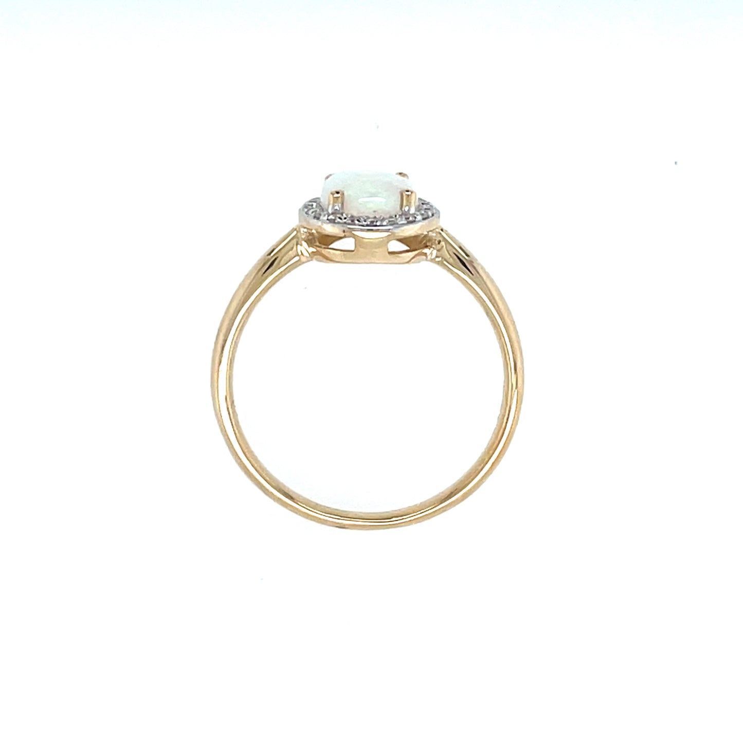 9ct Gold Real Opal  & Diamond Ring GRL83