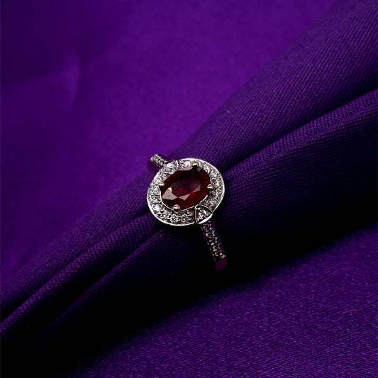 9ct Gold Ruby & Diamond Vintage Cluster Ring GRR038