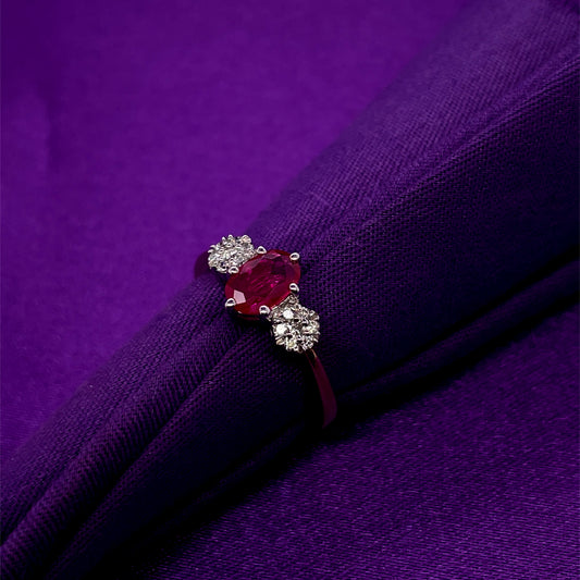 9ct Gold Ruby & Diamond Ring GRR058