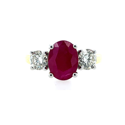 18ct Gold Ruby & Diamond Ring GRR104