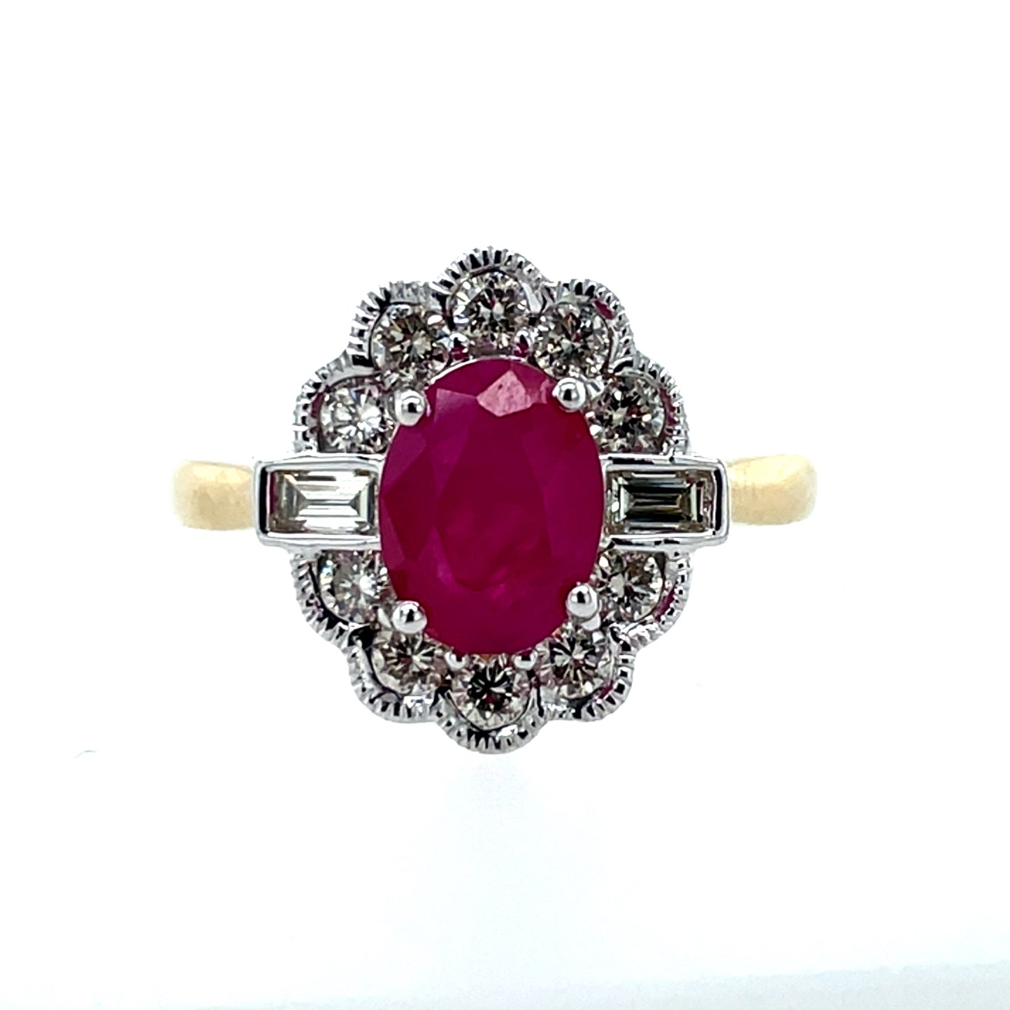 9ct Gold Ruby & Diamond 0.50ct Vintage Lace Ring GRR109