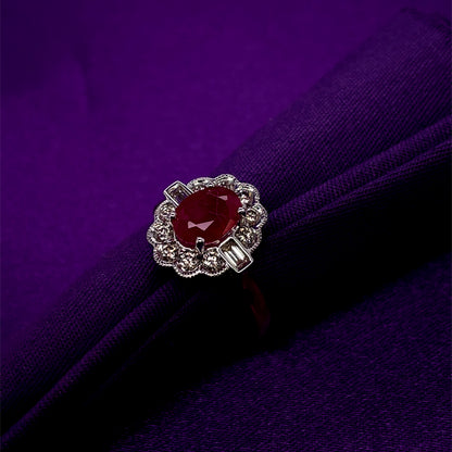 9ct Gold Ruby & Diamond 0.50ct Vintage Lace Ring GRR109