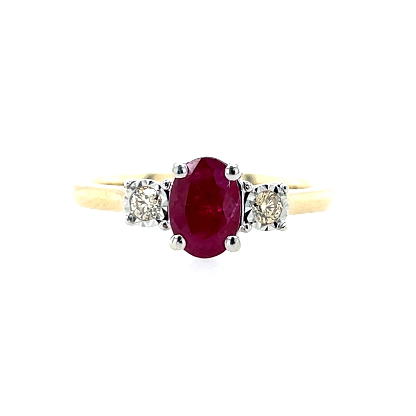 9ct Gold Ruby & Diamond Ring GRR122