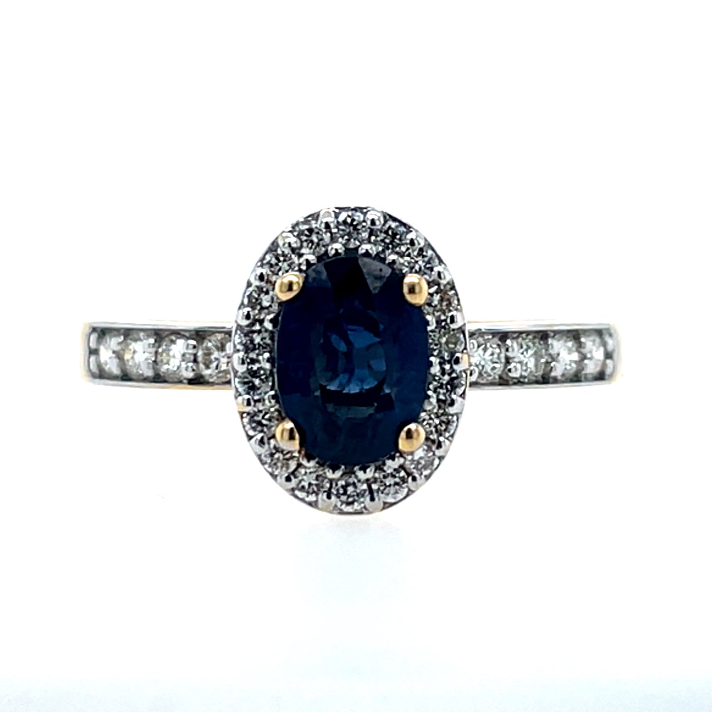 18ct Gold Sapphire & Diamond Pavé Cluster Ring GRS115