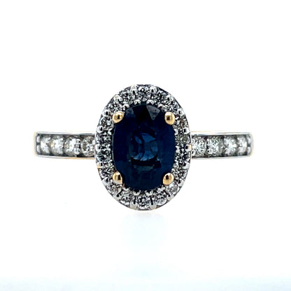 18ct Gold Sapphire & Diamond Pavé Cluster Ring GRS115