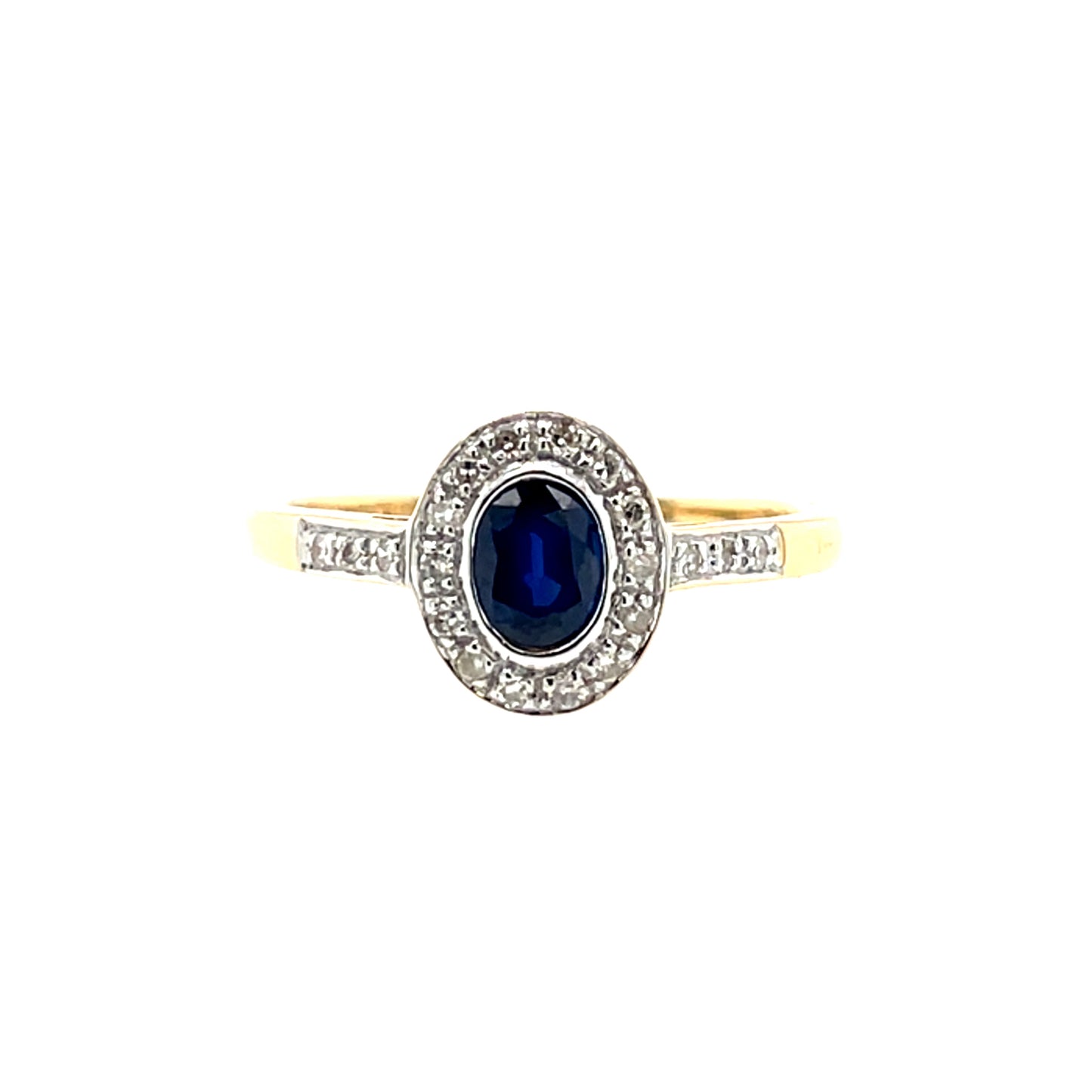 18ct Gold Sapphire & Diamond Petite Cluster Ring GRS58