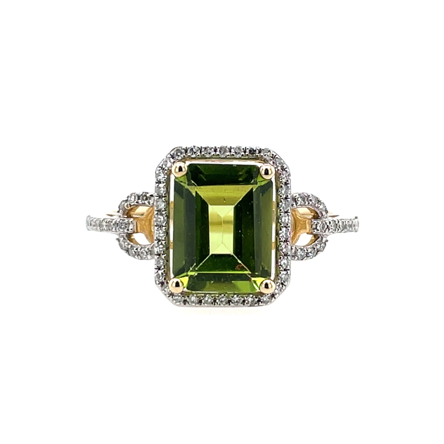 9ct Gold Peridot & Diamond Vintage Cocktail Ring GRX198