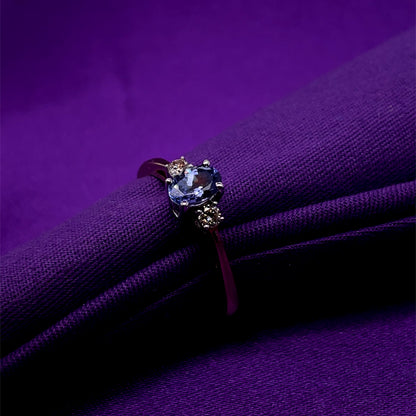 9ct Gold Tanzanite & Diamond Ring GRX266