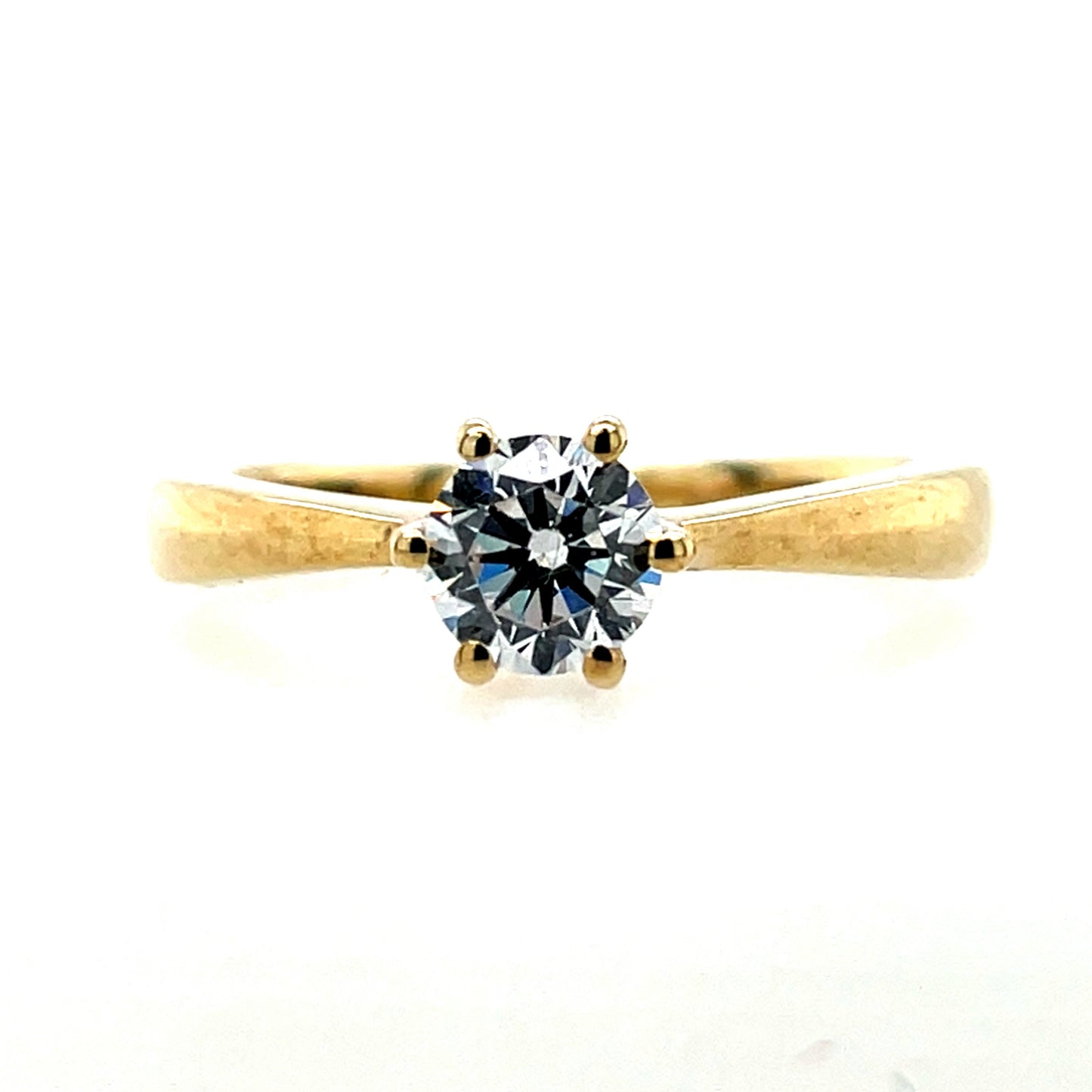 9ct Gold Classic CZ Solitaire Ring GRZ141
