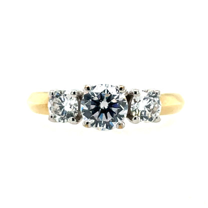 9ct Gold Graduated CZ Trilogy Ring GRZ168