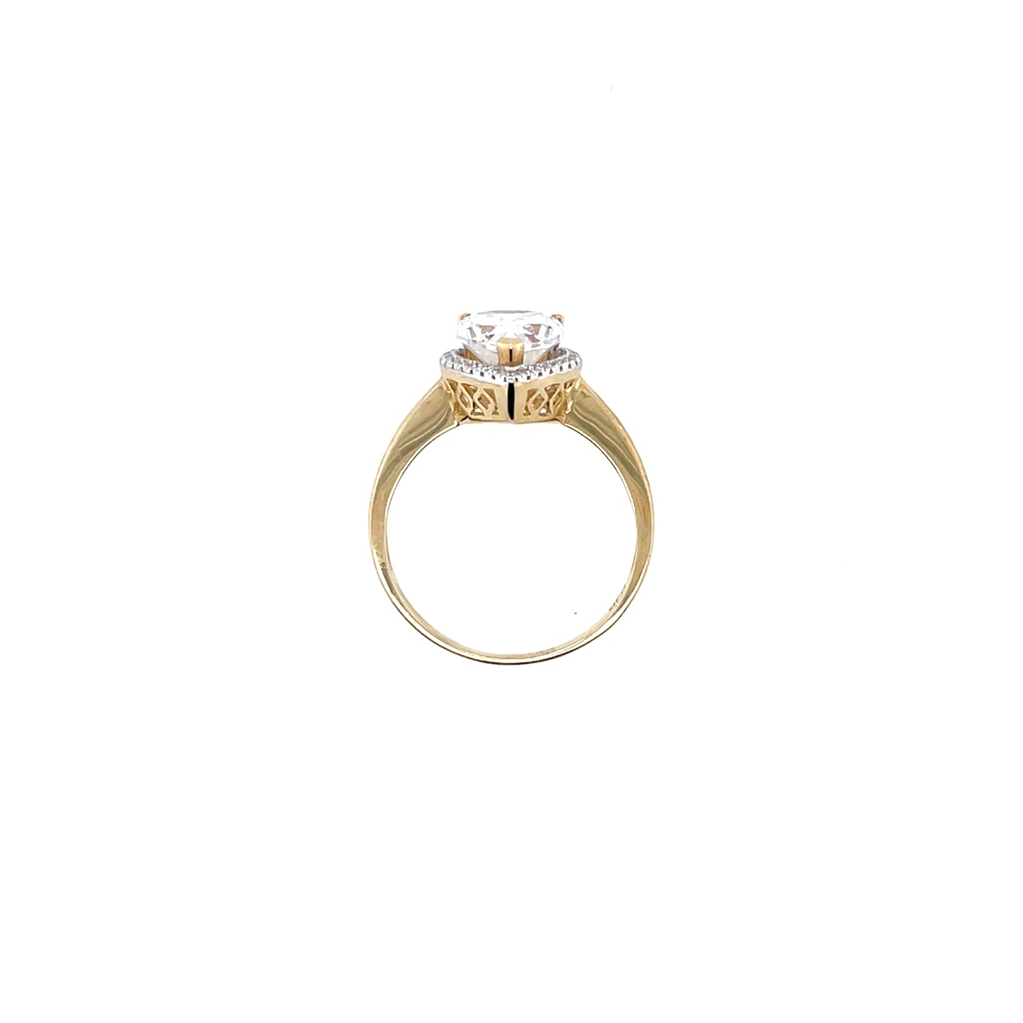 9ct Gold CZ Pear-shaped Halo Ring GRZ172