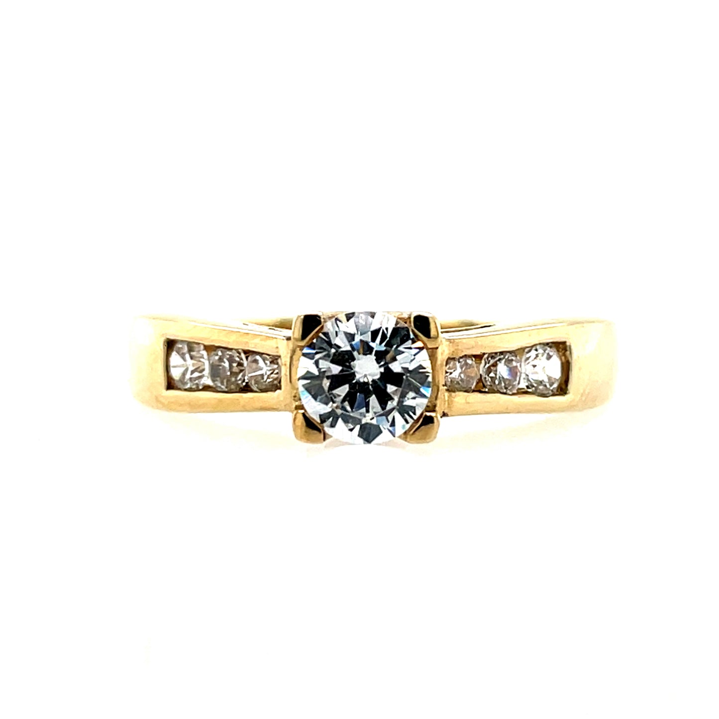 9ct Gold Classic CZ Solitaire Ring GRZ192