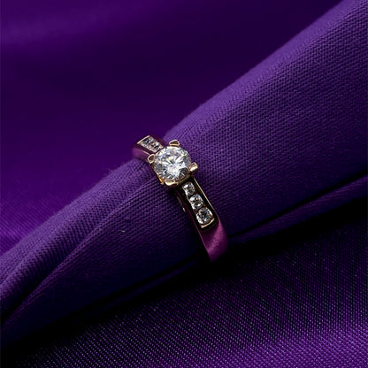 9ct Gold Classic CZ Solitaire Ring GRZ192