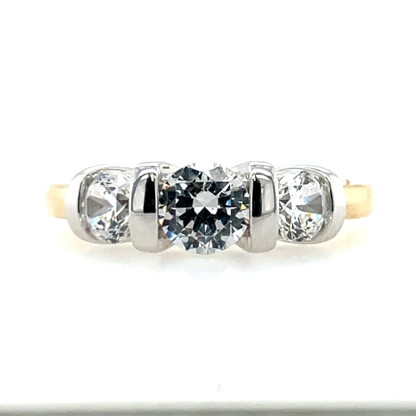 9ct Gold CZ Trilogy  Ring GRZ204