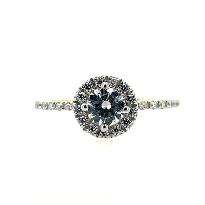 9ct Gold CZ Round Halo Ring GRZ215