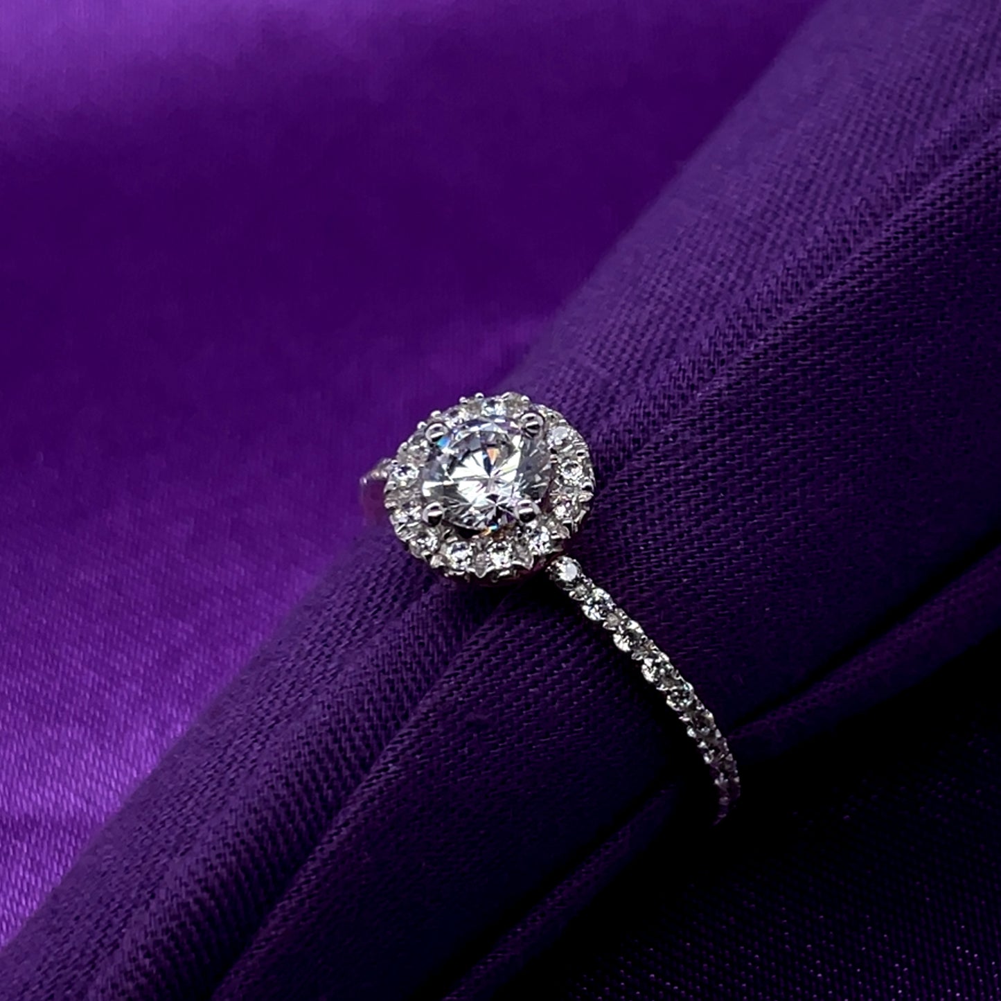 9ct Gold CZ Round Halo Ring GRZ215