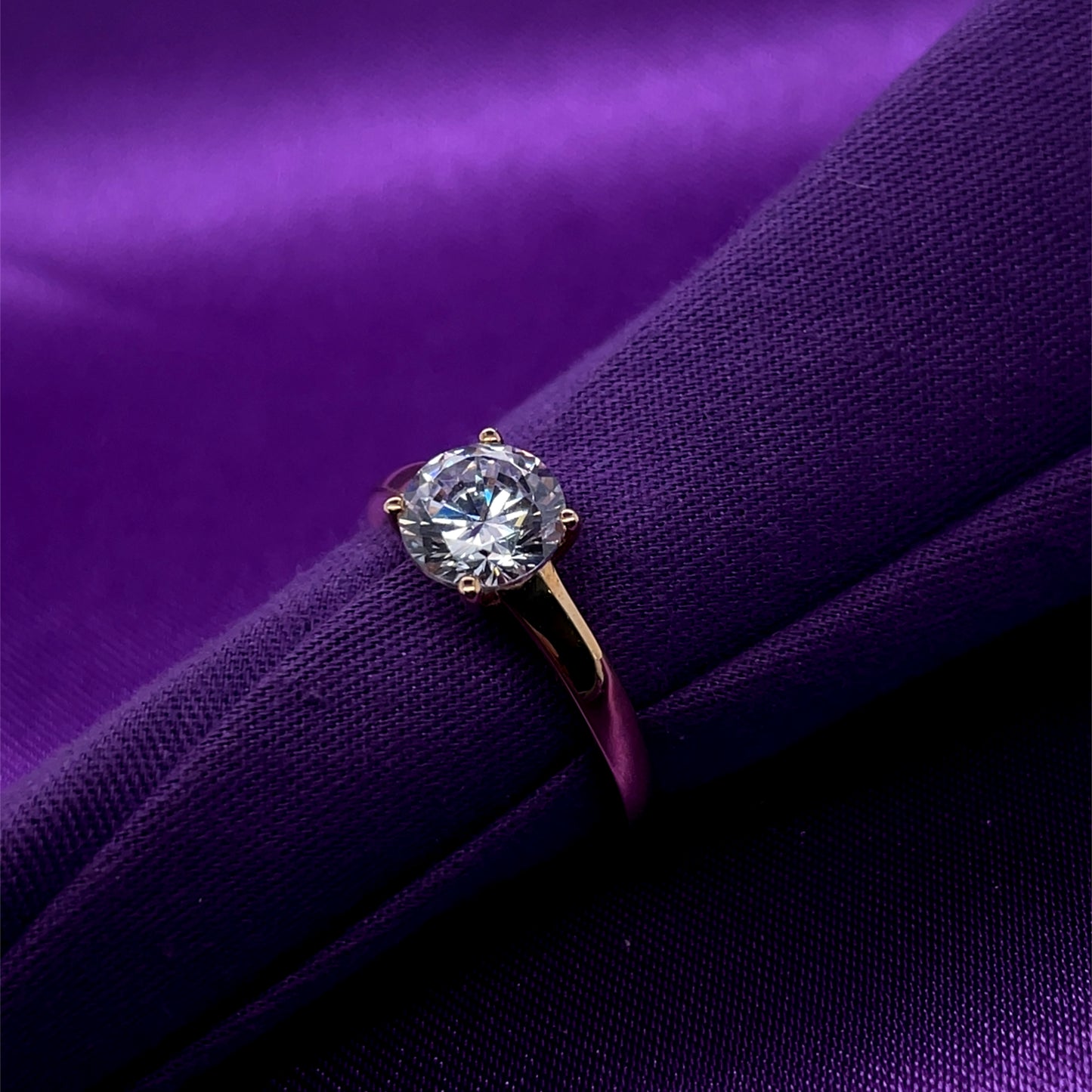 9ct Gold Classic CZ Solitaire Ring GRZ224