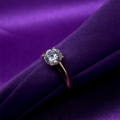 9ct Gold Classic CZ Solitaire Ring GRZ224
