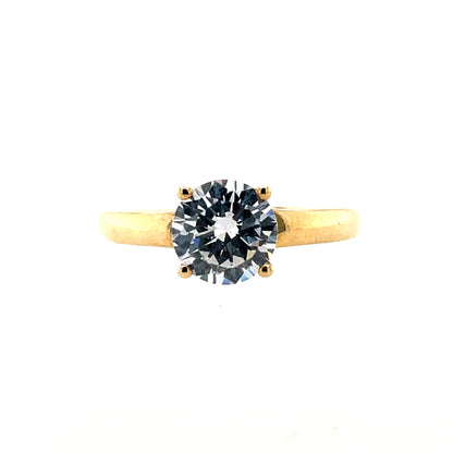 9ct Gold Classic CZ Solitaire Ring GRZ224
