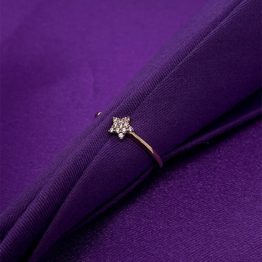 9ct Gold CZ Open Star Ring GRZ242 D