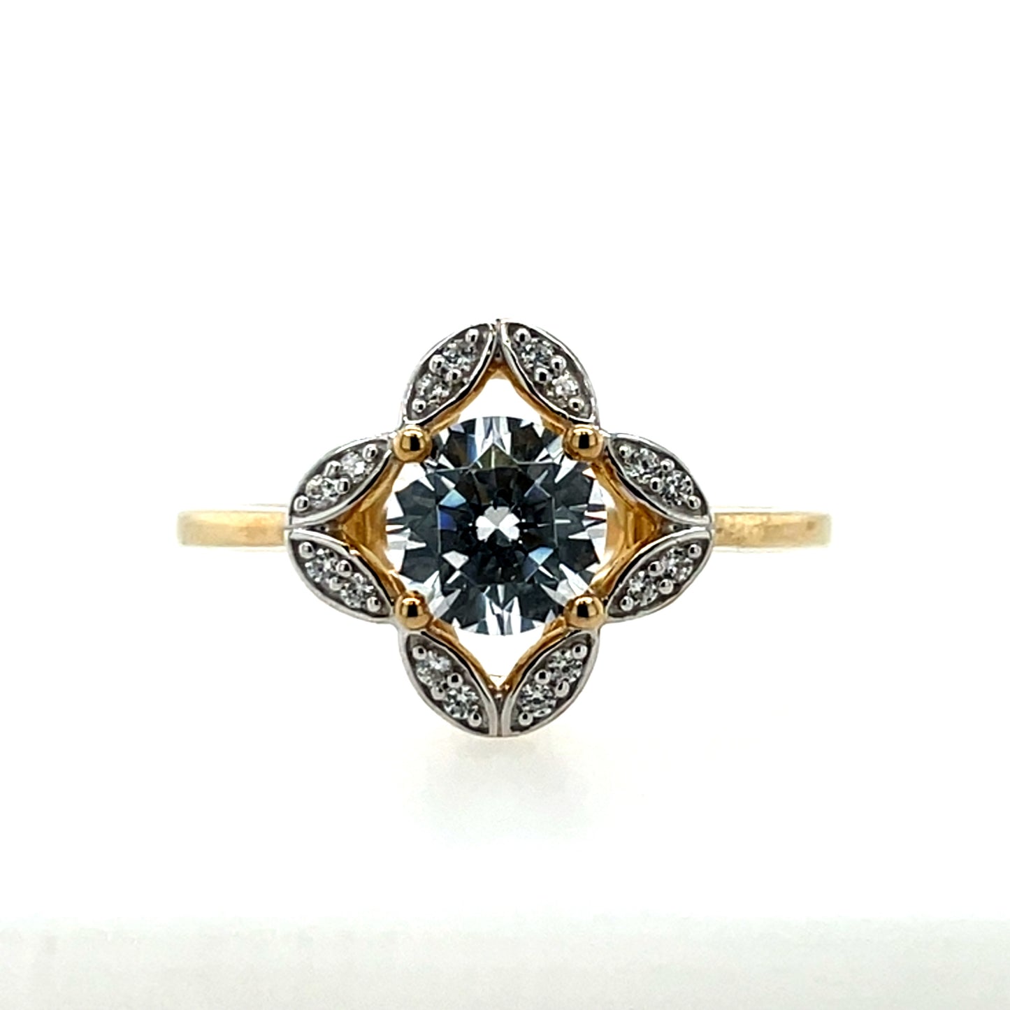 9ct Gold CZ Vintage Style Ring GRZ272