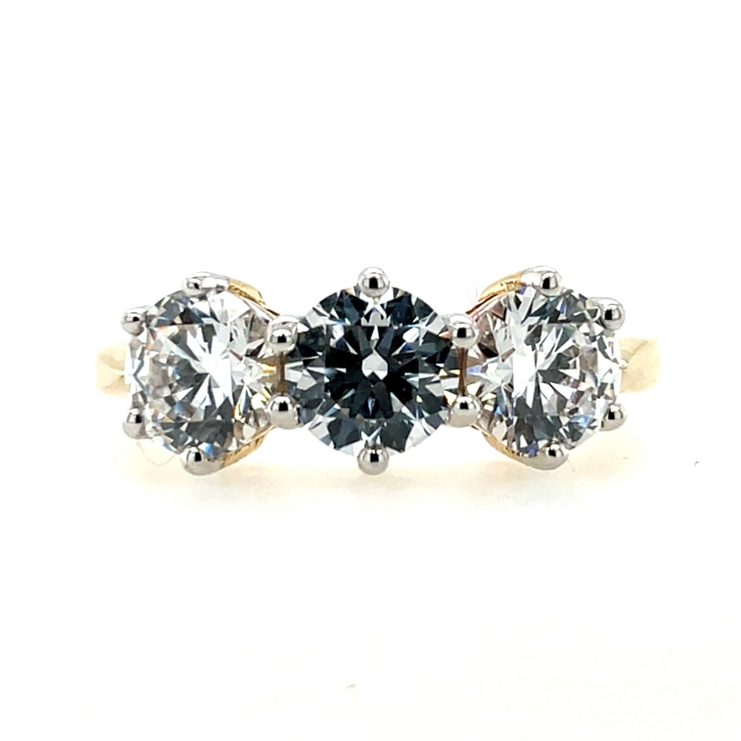 9ct Gold 6mm CZ Trilogy  Ring GRZ281