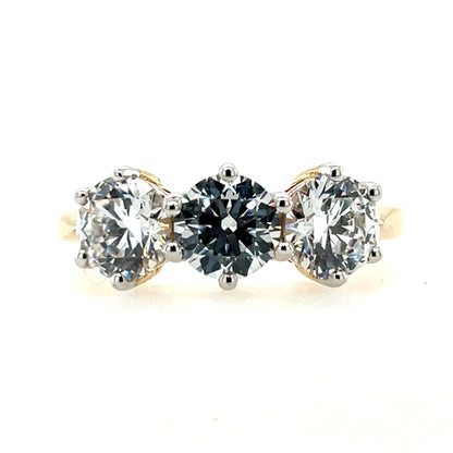 9ct Gold 6mm CZ Trilogy  Ring GRZ281