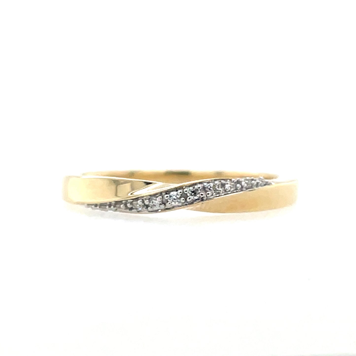 9ct Gold CZ Twisted Band Ring GRZ311