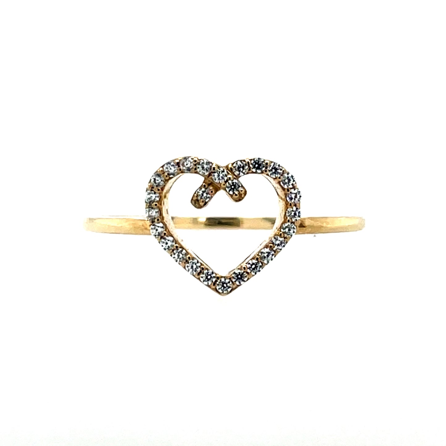 9ct Gold CZ Heart Ring GRZ323 D