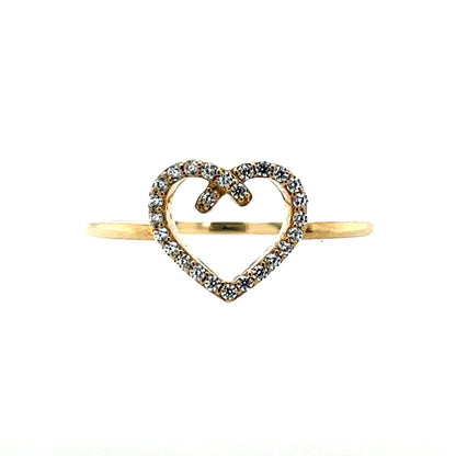 9ct Gold CZ Heart Ring GRZ323 D
