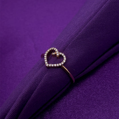 9ct Gold CZ Heart Ring GRZ323 D