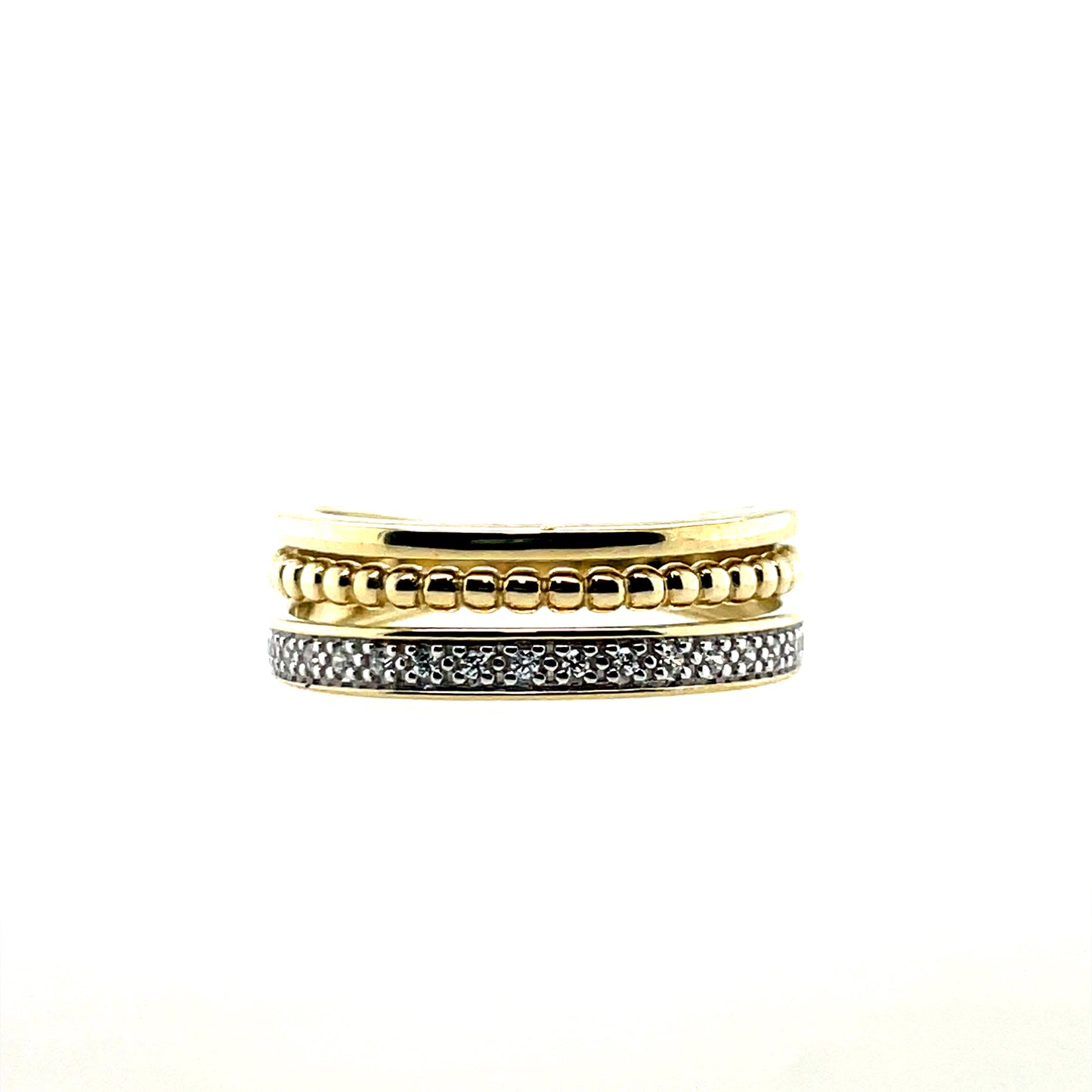 9ct  Gold CZ Triple Band Ring GRZ331