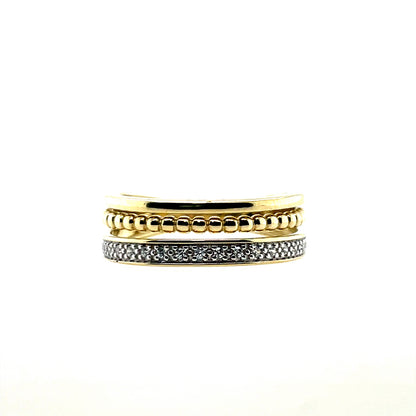 9ct  Gold CZ Triple Band Ring GRZ331