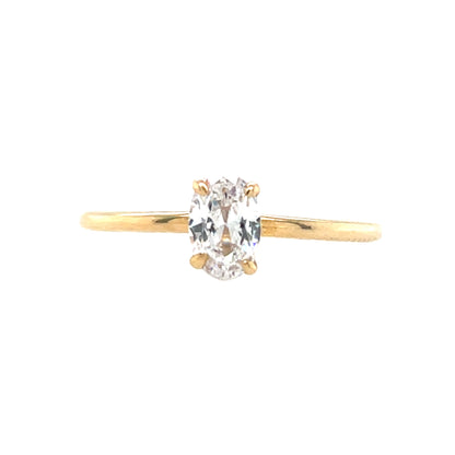 9ct Gold Single Oval Cz Ring GRZ365