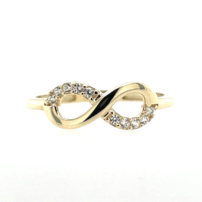 9ct Gold CZ Infinity Ring GRZ393