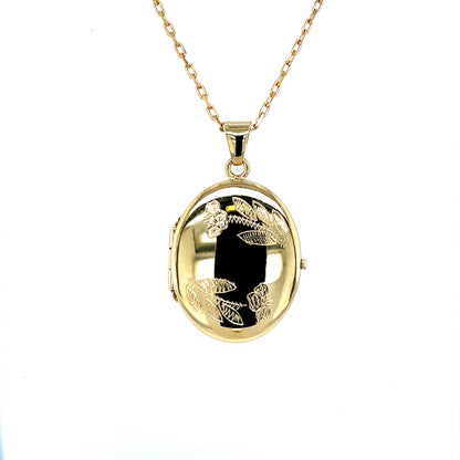 Gold-plated Silver Oval Locket GSL04