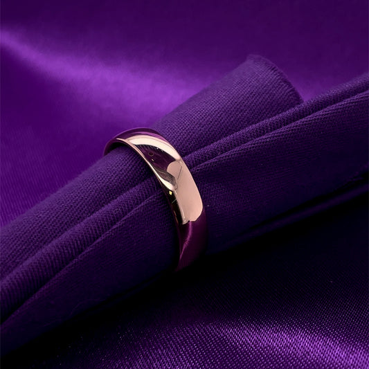 9ct Gold Men's 5mm Medium Court Wedding Ring GW179