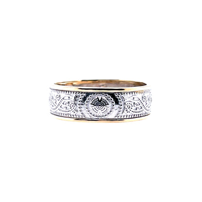 Men's 9ct Gold 7mm Two-tone Celtic Warrior Wedding Band GW382