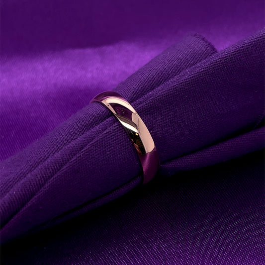 9ct Gold Men's 4mm D-Shape Light Wedding Ring GW353