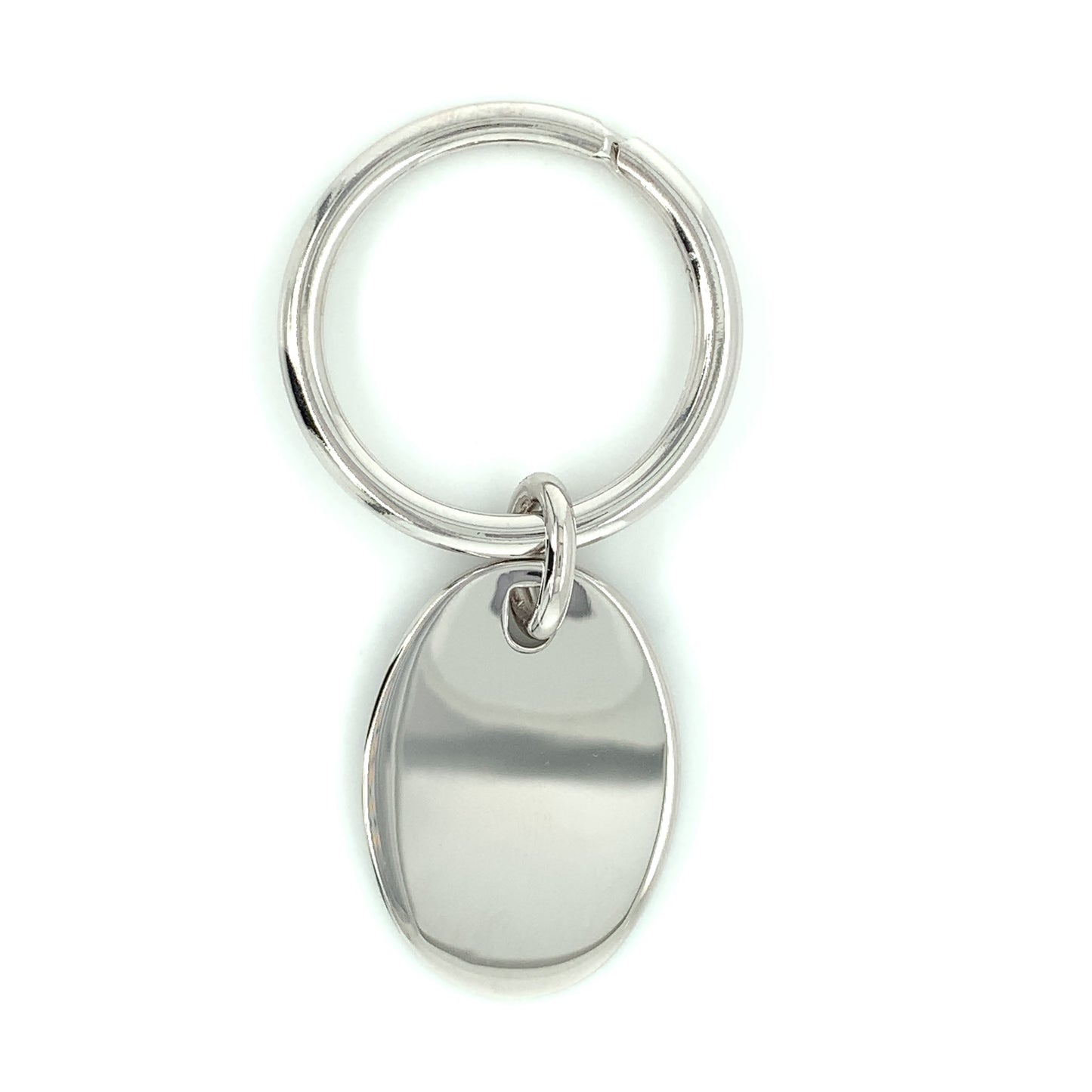 Sterling Silver Oval Engravable Keyring