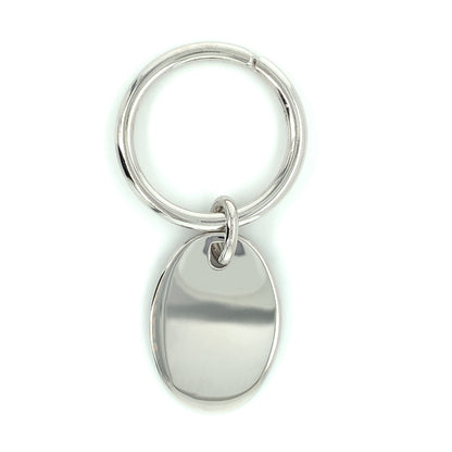 Sterling Silver Oval Engravable Keyring