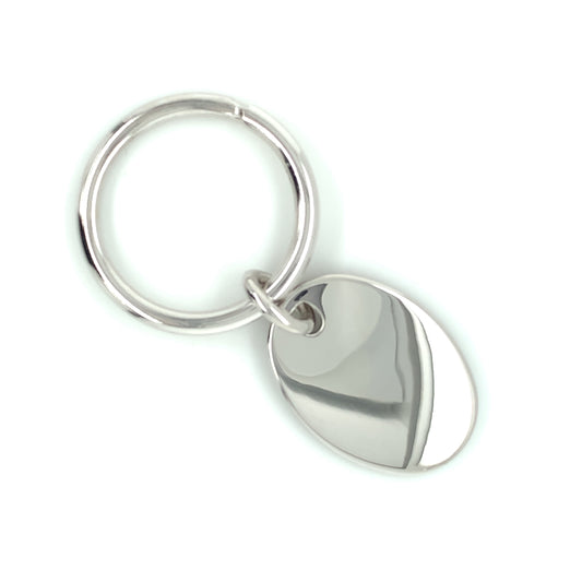 Sterling Silver Oval Engravable Keyring