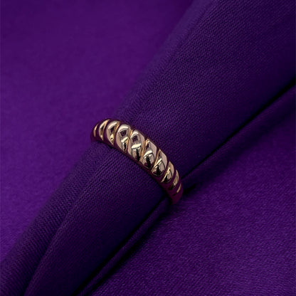 9ct Yellow Gold Croissant Dome Ring GR414