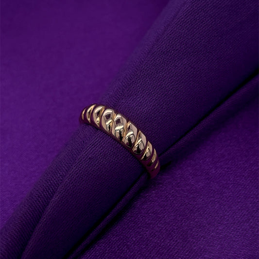 9ct Yellow Gold Croissant Dome Ring GR414