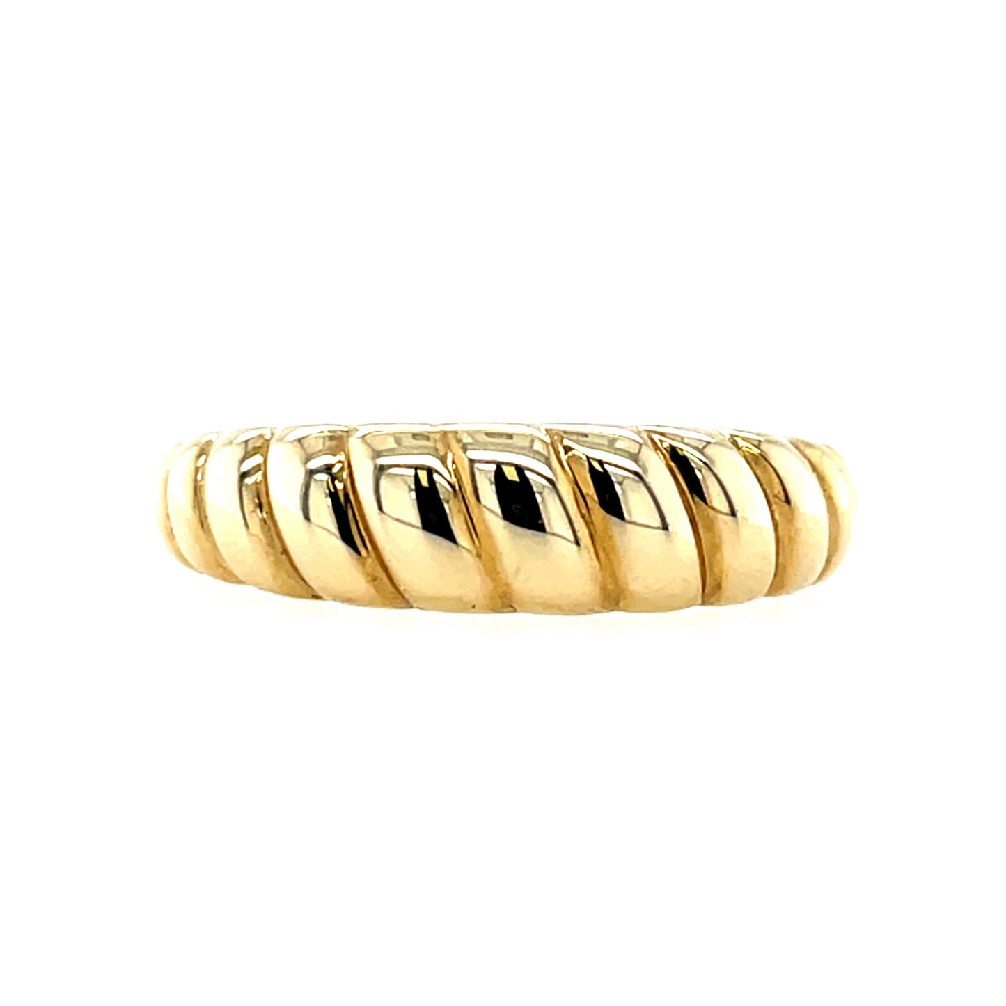 9ct Yellow Gold Croissant Dome Ring GR414