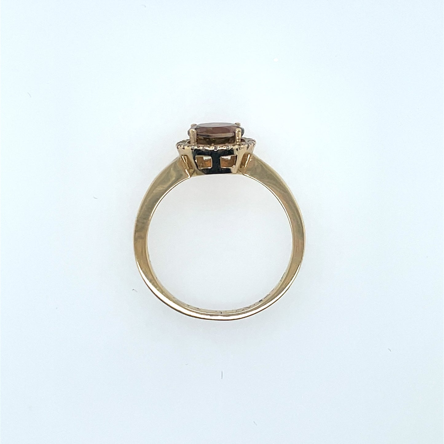 9ct Gold Tourmaline & Diamond Halo Ring GRX217