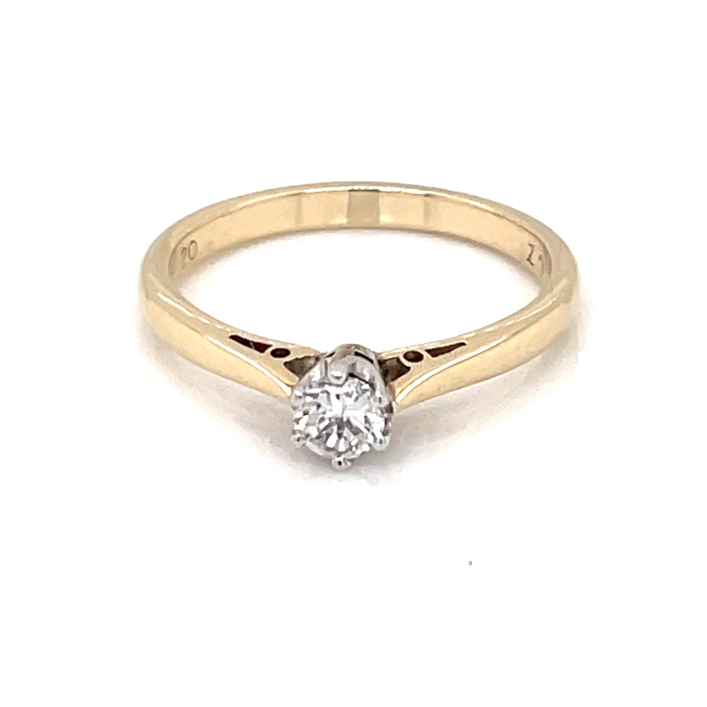 9ct Gold Classic CZ Solitaire Ring GRZ117