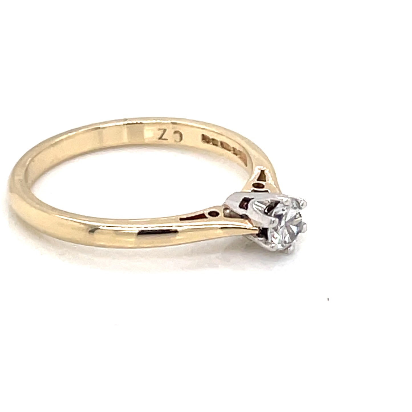 9ct Gold Classic CZ Solitaire Ring GRZ117